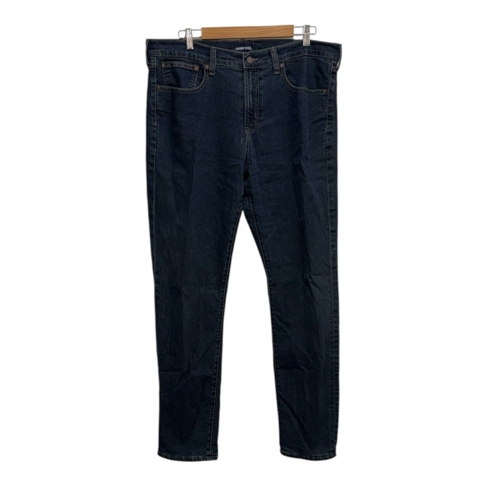 Lands’ End Men’s Flannel Lined Jeans Blue Straight Leg Winter Pants Size 36/32